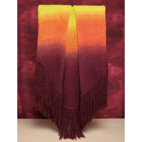 Gabriela Hearst Lauren Knit Wrap in Dip Dye Sunrise Welfat Cashmere, view 2