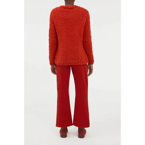 Gabriela Hearst Lawrence Knit Sweater in Antelope Orange Welfat Cashmere, view 3