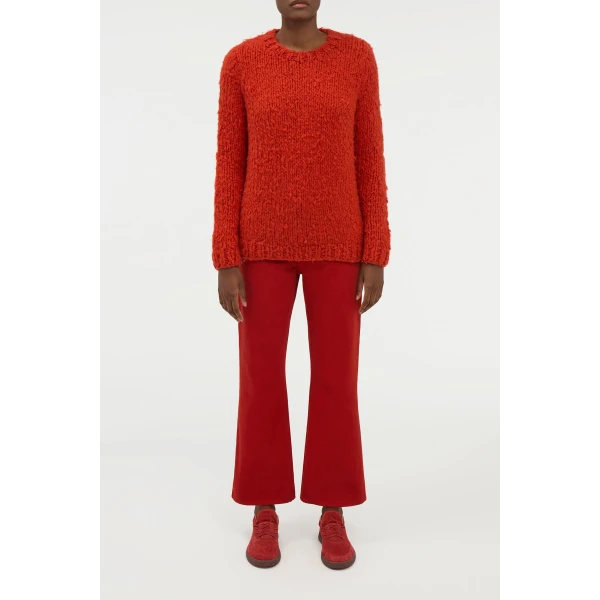 Gabriela Hearst Lawrence Knit Sweater in Antelope Orange Welfat Cashmere, view 5