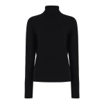 Gabriela Hearst May Knit Turtleneck in Black Merino Wool Cashmere