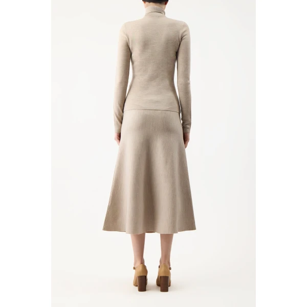 Gabriela Hearst May Knit Turtleneck in Oatmeal Merino Wool Cashmere, view 3
