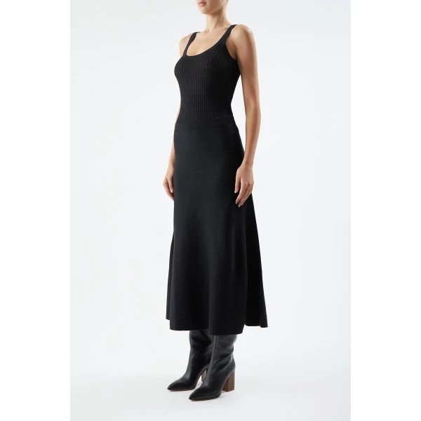 Gabriela Hearst Nevin Pointelle Knit Tank Top in Black Cashmere Silk, view 2