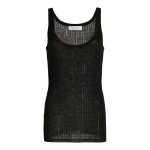 Gabriela Hearst Nevin Pointelle Knit Tank Top in Black Cashmere Silk