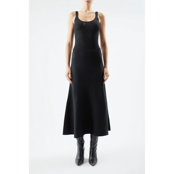 Gabriela Hearst Nevin Pointelle Knit Tank Top in Black Cashmere Silk, view 5