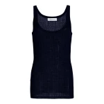 Gabriela Hearst Nevin Pointelle Knit Tank Top in Dark Navy Cashmere Silk
