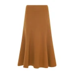 Gabriela Hearst Patterson Midi Skirt in Yellow Ochre Double-face Recycled Cashmere
