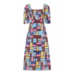 Gabriela Hearst Payden Dress in Aurora Multi Printed Silk Twill
