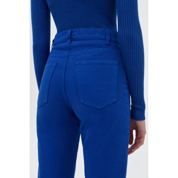 Gabriela Hearst Rey Straight-leg Jean in Cobalt Recycled Cotton Denim, view 5