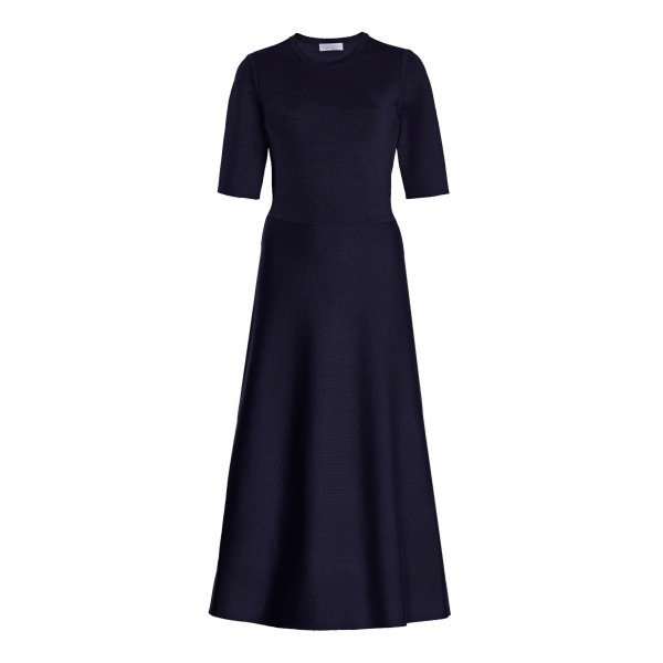 Gabriela Hearst Seymore Knit Midi Dress in Dark Navy Merino Wool Cashmere