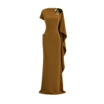 Gemy Maalouf Asymmetric Cape Dress