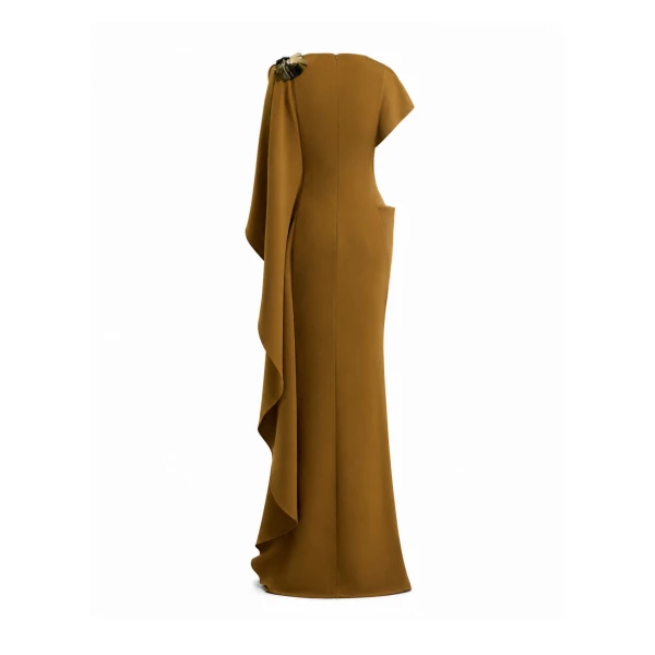Gemy Maalouf Asymmetric Cape Dress