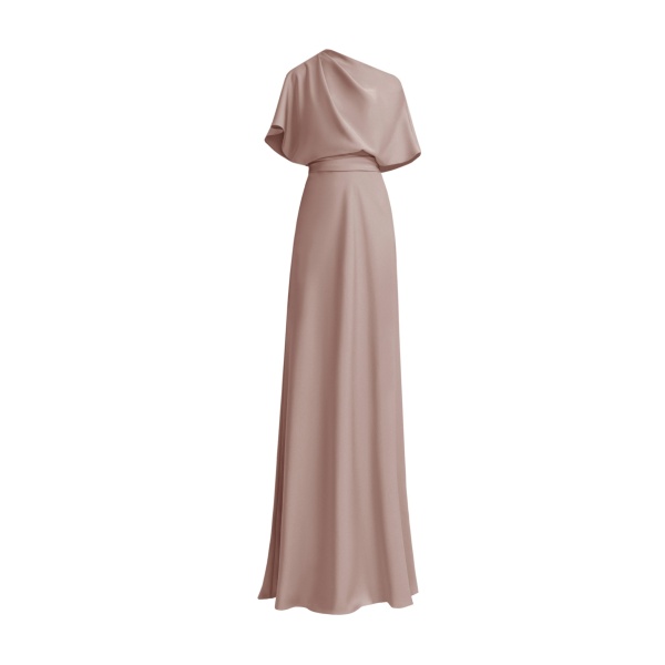 Gemy Maalouf Asymmetrical Draped Neckline Dress