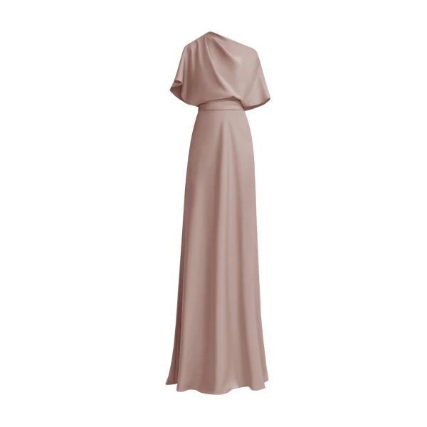 Gemy Maalouf Asymmetrical Draped Neckline Dress