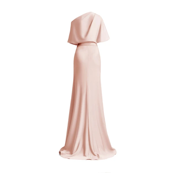 Gemy Maalouf Asymmetrical Draped Neckline Dress
