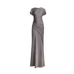 Gemy Maalouf Asymmetrical Draped Satin Dress