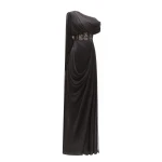 Gemy Maalouf Asymmetrical Neckline Draped Dress