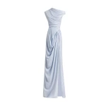 Gemy Maalouf Asymmetrical Neckline Draped Dress