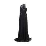 Gemy Maalouf Asymmetrical Neckline Dress with Beaded Corset