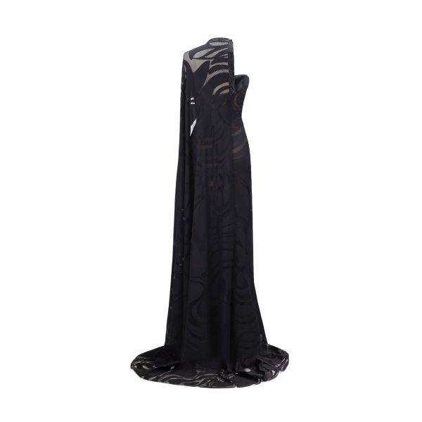 Gemy Maalouf Asymmetrical Neckline Dress with Beaded Corset