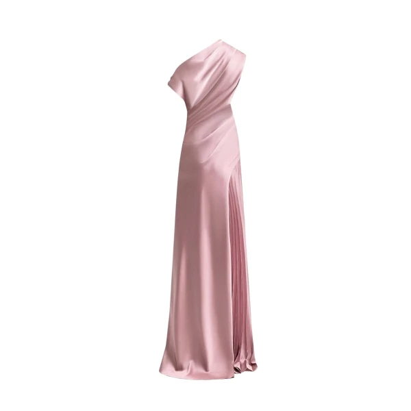 Gemy Maalouf Asymmetrical Plissé Under-Skirt Dress