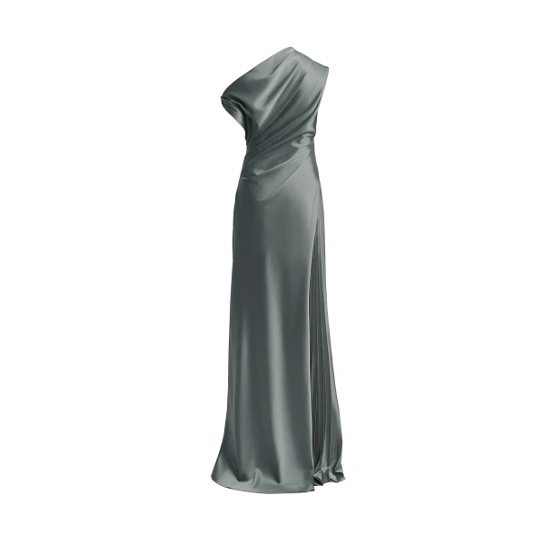 Gemy Maalouf Asymmetrical Plissé Under-Skirt Dress
