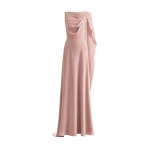 Gemy Maalouf Asymmetrical Satin Cape Dress