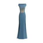 Gemy Maalouf Bateau Collar Slim-Cut Dress