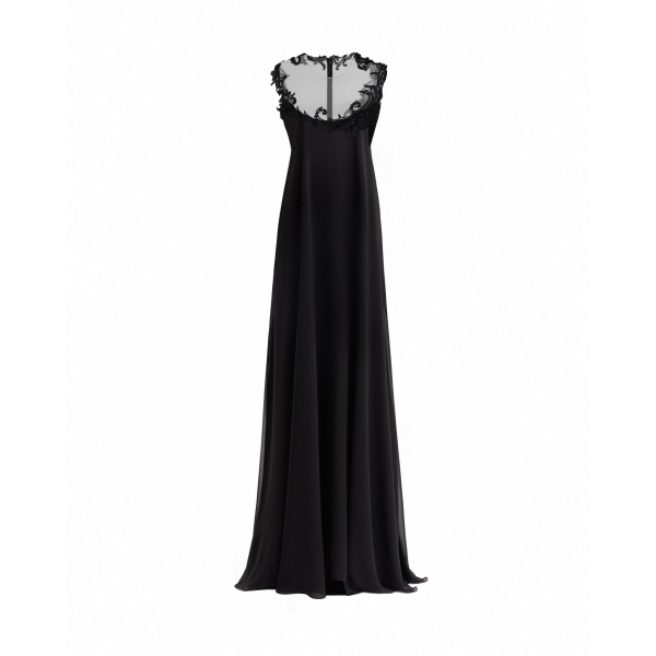 Gemy Maalouf Beaded A-Line Open-Back Dress