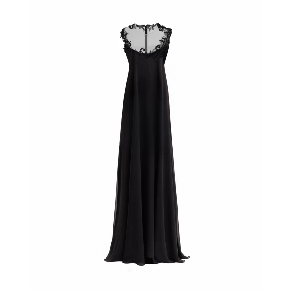 Gemy Maalouf Beaded A-Line Open-Back Dress
