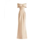 Gemy Maalouf Beaded Buckle Off-Shoulder Dress