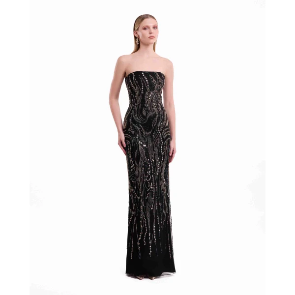 Gemy Maalouf Beaded Cape Dress