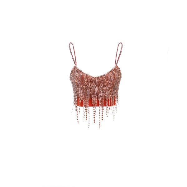 Gemy Maalouf Beaded Cropped Top