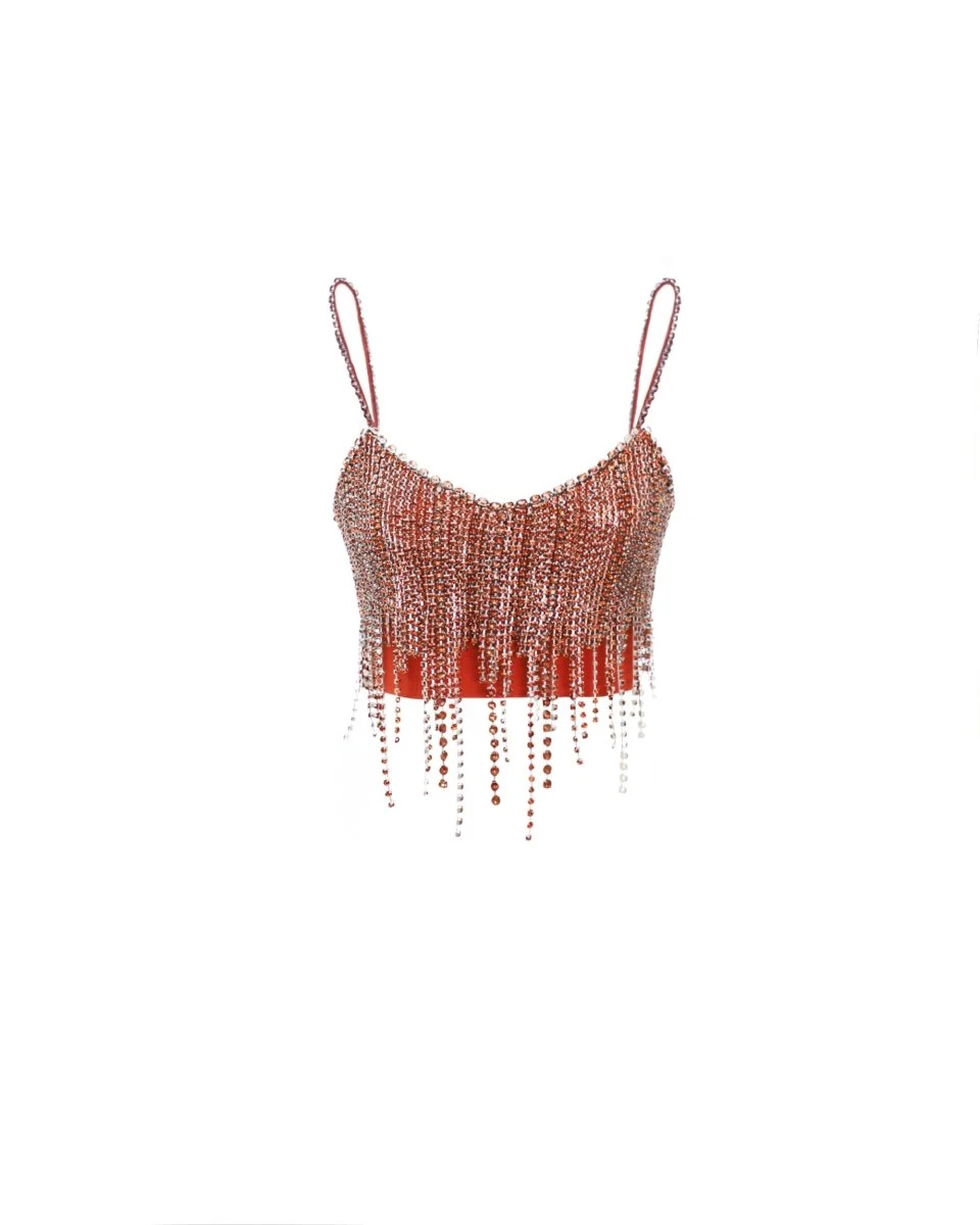 Gemy Maalouf Beaded Cropped Top Gemy Maalouf Beaded Cropped Top