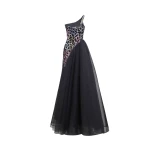 Gemy Maalouf Beaded Dress with Asymmetrical Skirt