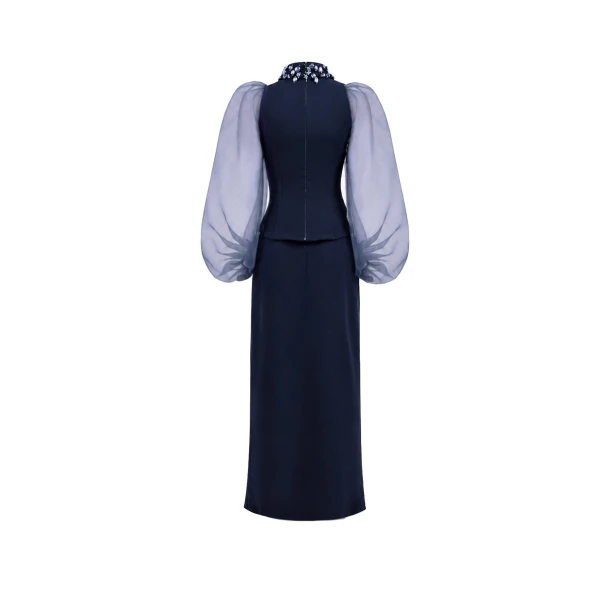 Gemy Maalouf Beaded High-Neck Set