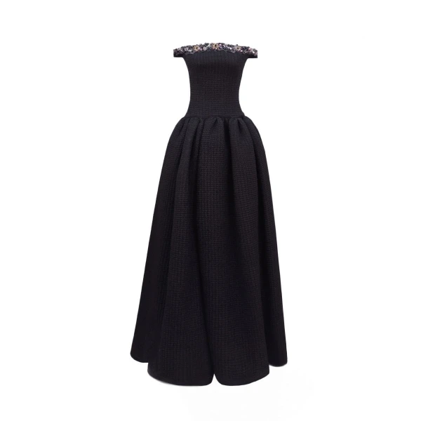 Gemy Maalouf Beaded Off-the-shoulders Dress