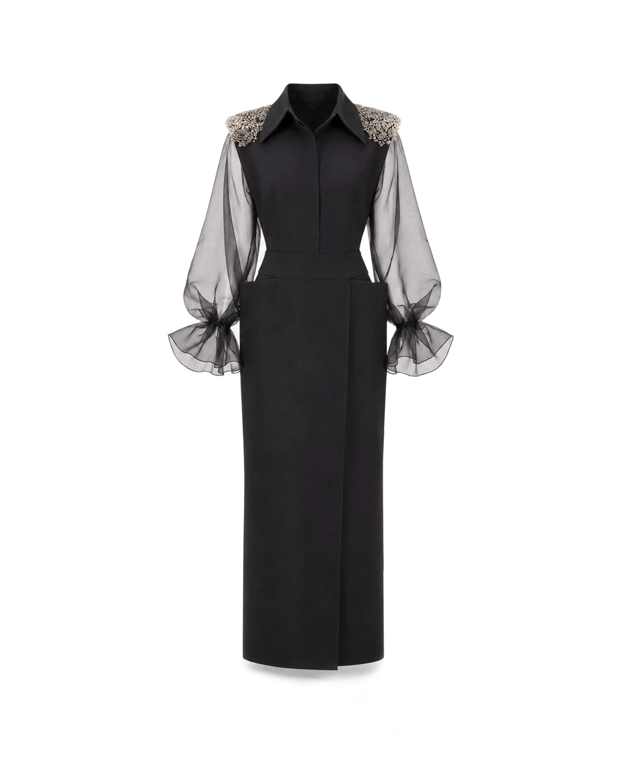 Gemy Maalouf Beaded Puff Sleeve Skirt Set Gemy Maalouf Beaded Puff Sleeve Skirt Set