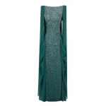 Gemy Maalouf Beaded Round-Neckline Dress