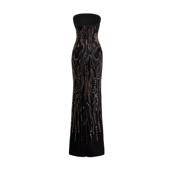 Gemy Maalouf Beaded Strapless Dress