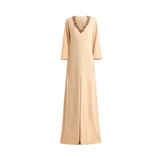Gemy Maalouf Beaded V-Neck Kaftan