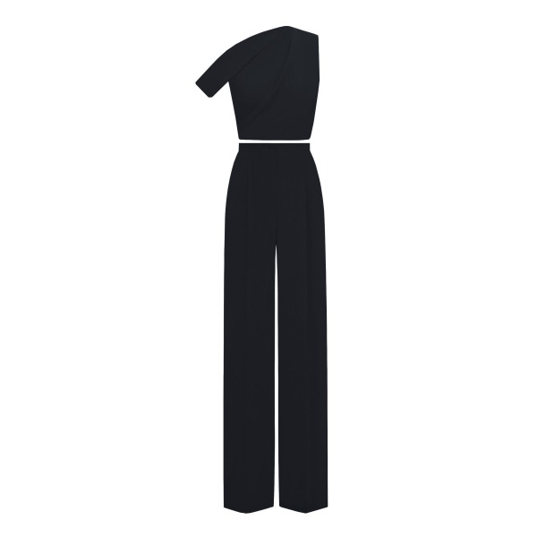 Gemy Maalouf Black Crepe Set