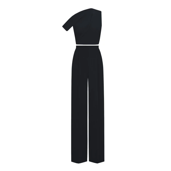 Gemy Maalouf Black Crepe Set