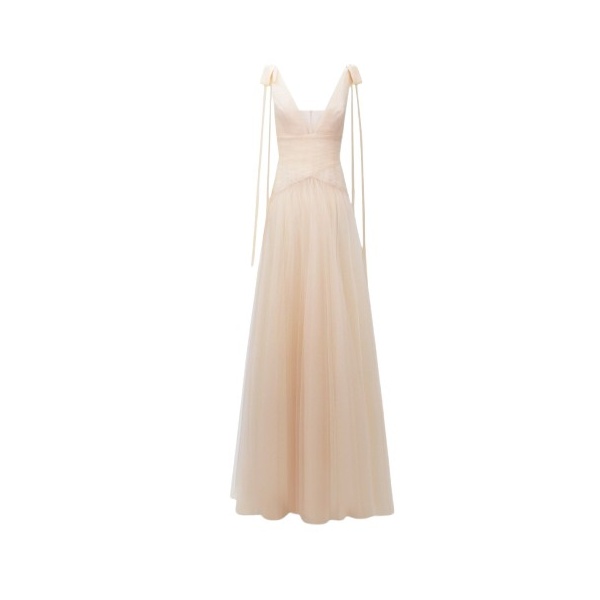 Gemy Maalouf Bow-Shoulder Tulle Dress
