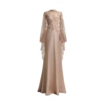 Gemy Maalouf Corset Dress with Lace Cape