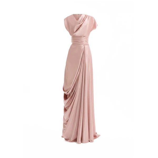 Gemy Maalouf Cowl-Neck Draped Dress