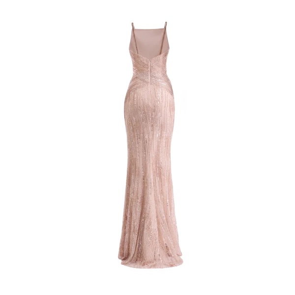 Gemy Maalouf Criss-Cross Beaded Dress