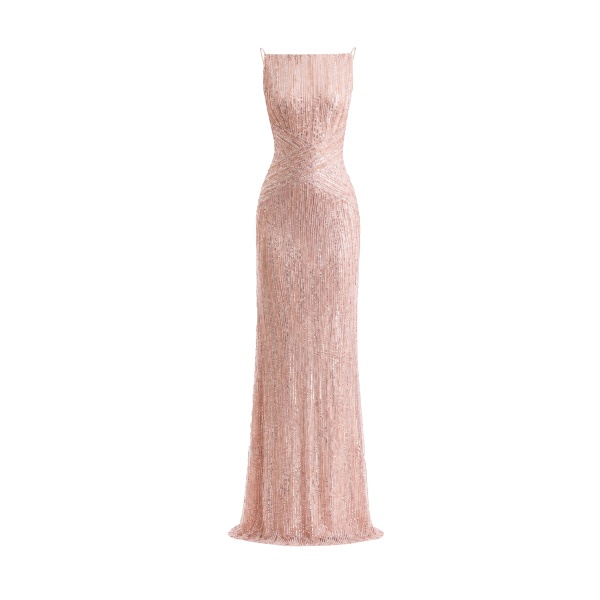 Gemy Maalouf Criss-Cross Beaded Dress