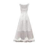 Gemy Maalouf Crochet Lace Flared Midi Dress