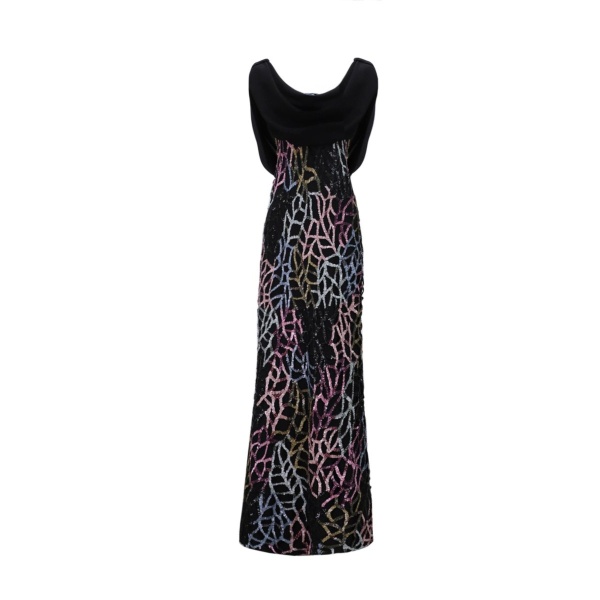 Gemy Maalouf Draped Cape-Like Sleeves Dress