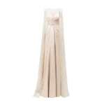 Gemy Maalouf Draped Dress With Beaded Cape